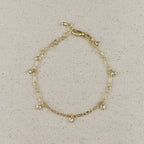 Mondsee 18k Gold Filled Paperclip Chain With Bezel CZ Drops Bracelet | 18k Gold Filled Jewelry