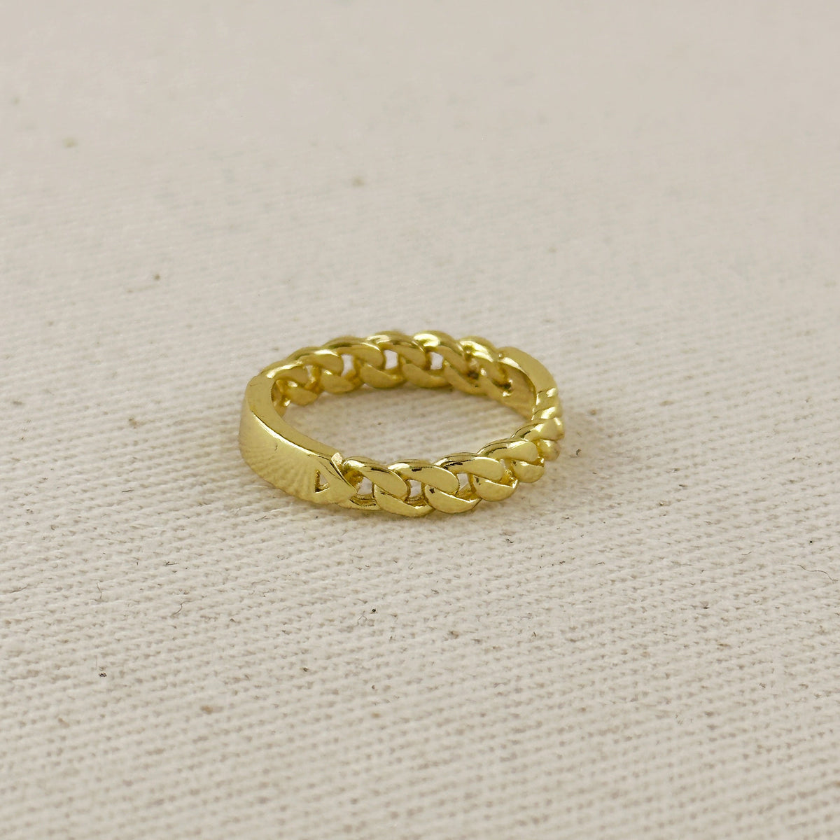 18k Gold Filled Chain With Polished Plate Ring