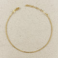 Mondsee 18k Gold Filled 1.5mm Mini Flat Dots Chain Anklet | 18k Gold Filled Jewelry