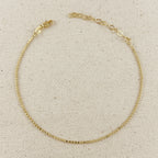 Mondsee 18k Gold Filled 1.5mm Mini Flat Dots Chain Anklet | 18k Gold Filled Jewelry