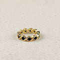Mondsee 18k Gold Filled Colored CZ Wave Eternity Band Ring | 18k Gold Filled Jewelry