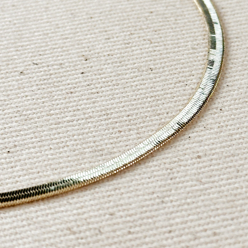 Mondsee 18k Gold Filled 3.0mm Thickness Herringbone Anklet | 18k Gold Filled Jewelry
