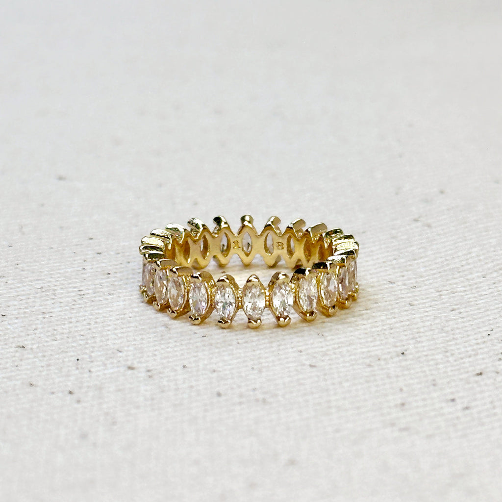 Mondsee 18k Gold Filled Marquise Eternity Band Ring | 18k Gold Filled Jewelry