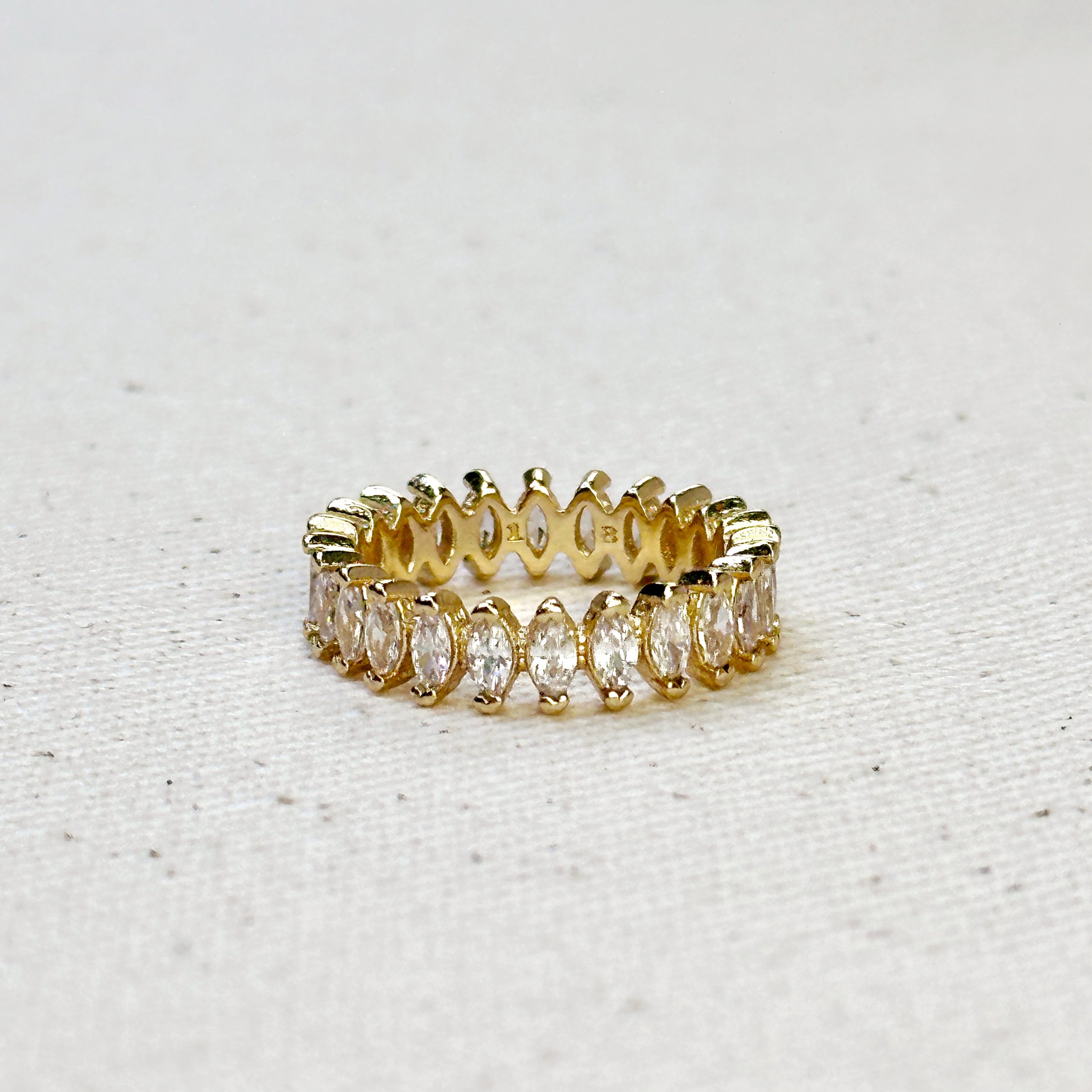 Mondsee 18k Gold Filled Marquise Eternity Band Ring | 18k Gold Filled Jewelry