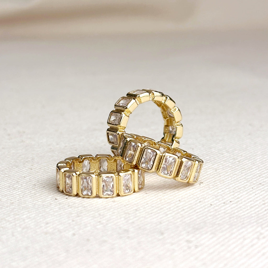 Mondsee 18k Gold Filled Chunky CZ Eternity Band Ring | 18k Gold Filled Jewelry