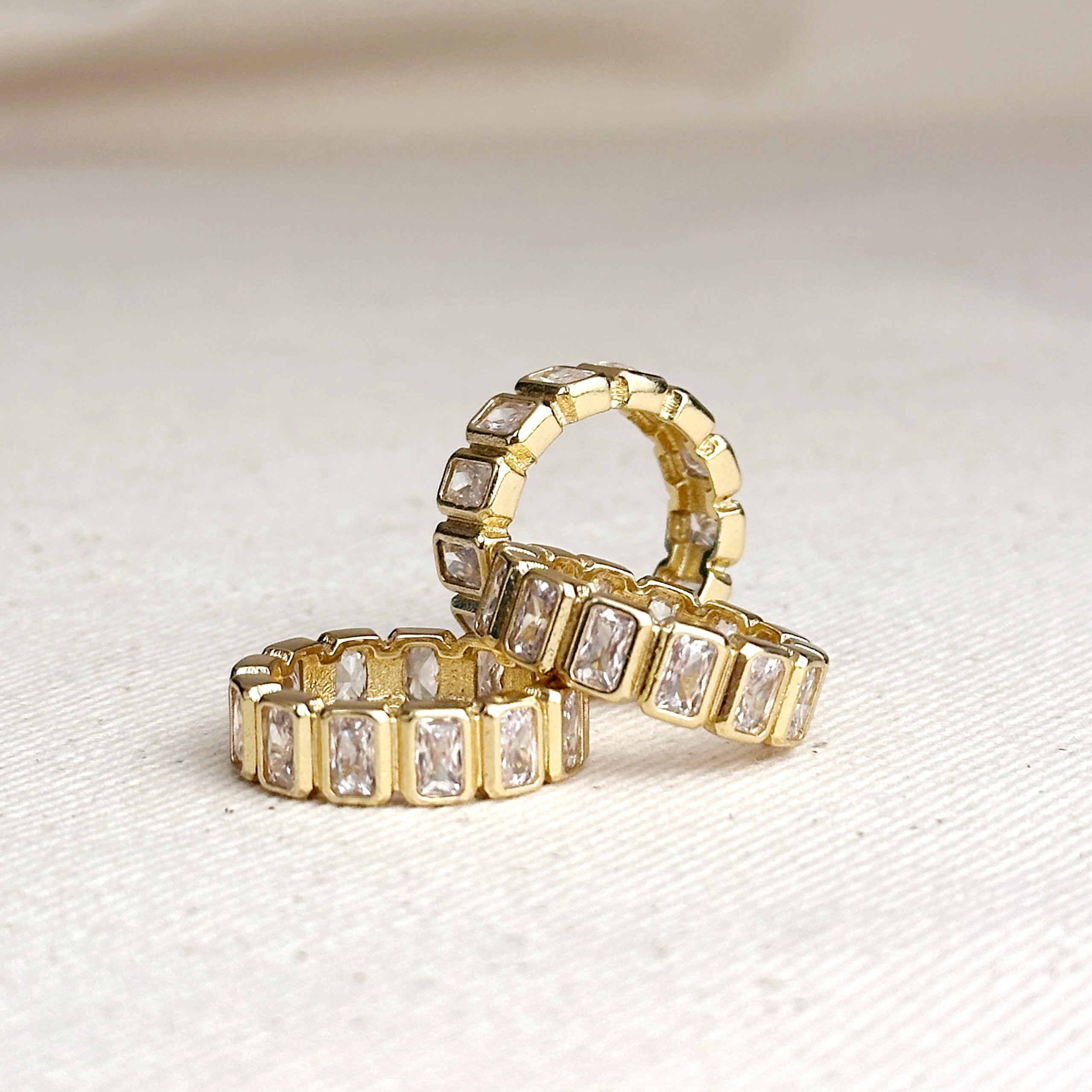Mondsee 18k Gold Filled Chunky CZ Eternity Band Ring | 18k Gold Filled Jewelry