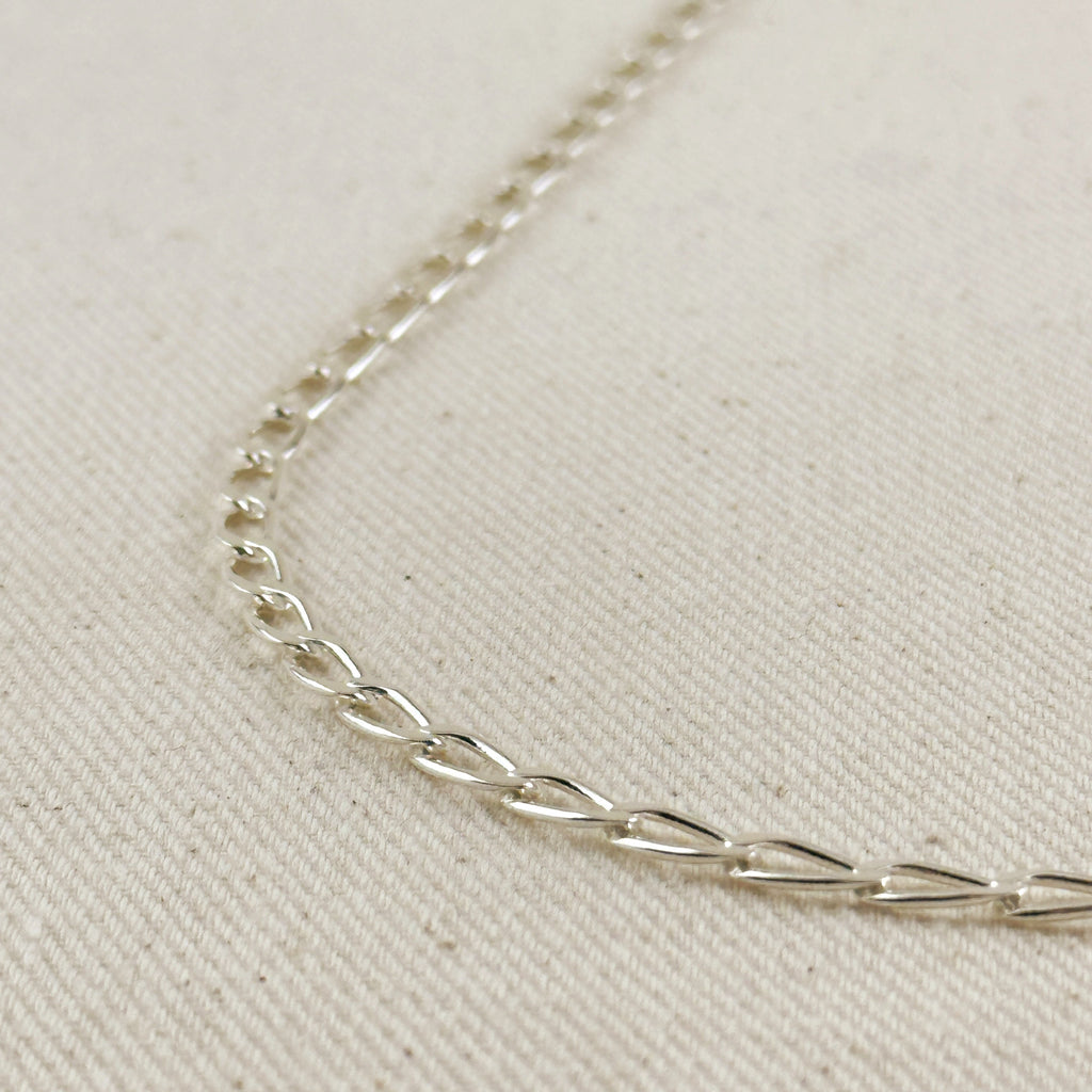 Mondsee Sterling Silver Flat Elongated Curb Chain 4.0mm | 18k Gold Filled Jewelry