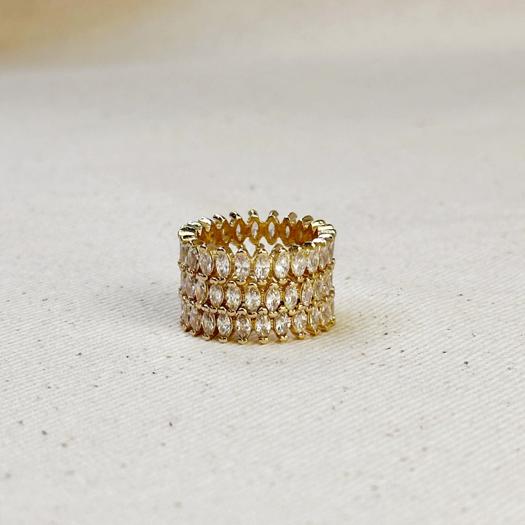 Mondsee 18k Gold Filled Marquise Eternity Band Ring | 18k Gold Filled Jewelry
