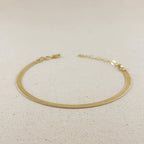 Mondsee 18k Gold Filled 4mm Herringbone Chain Anklet | 18k Gold Filled Jewelry