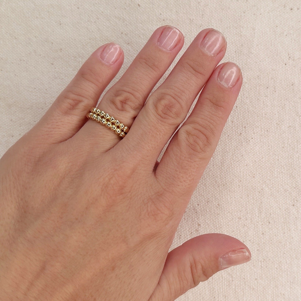 Mondsee Double Beaded Band Ring | 18k Gold Filled Jewelry