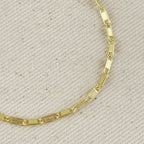 Mondsee 18K Gold Filled Textured Bar Link Anklet | 18k Gold Filled Jewelry