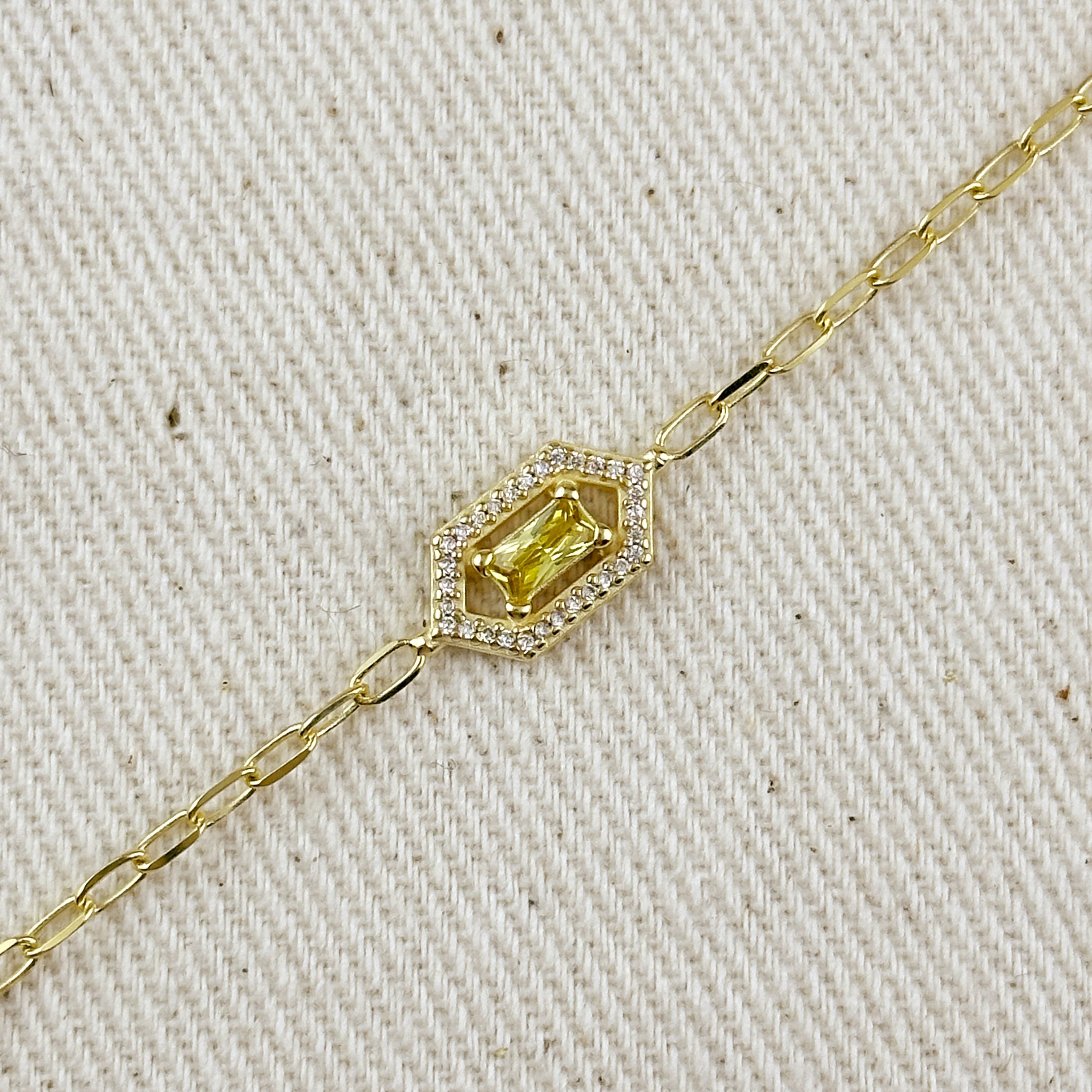 18k Gold Vermeil Fancy Birthstone Bracelet