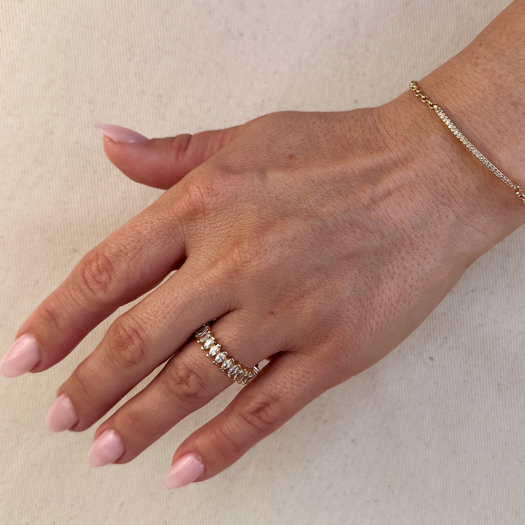 Mondsee 18k Gold Filled Marquise Eternity Band Ring | 18k Gold Filled Jewelry