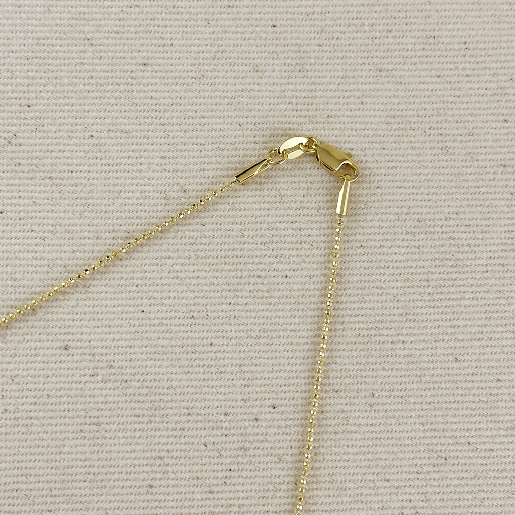 Mondsee 18k Gold Filled 1.0mm Ball Chain Diamond Cut Necklace | 18k Gold Filled Jewelry