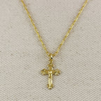 18k Gold Filled Delicate Crucifix Pendant