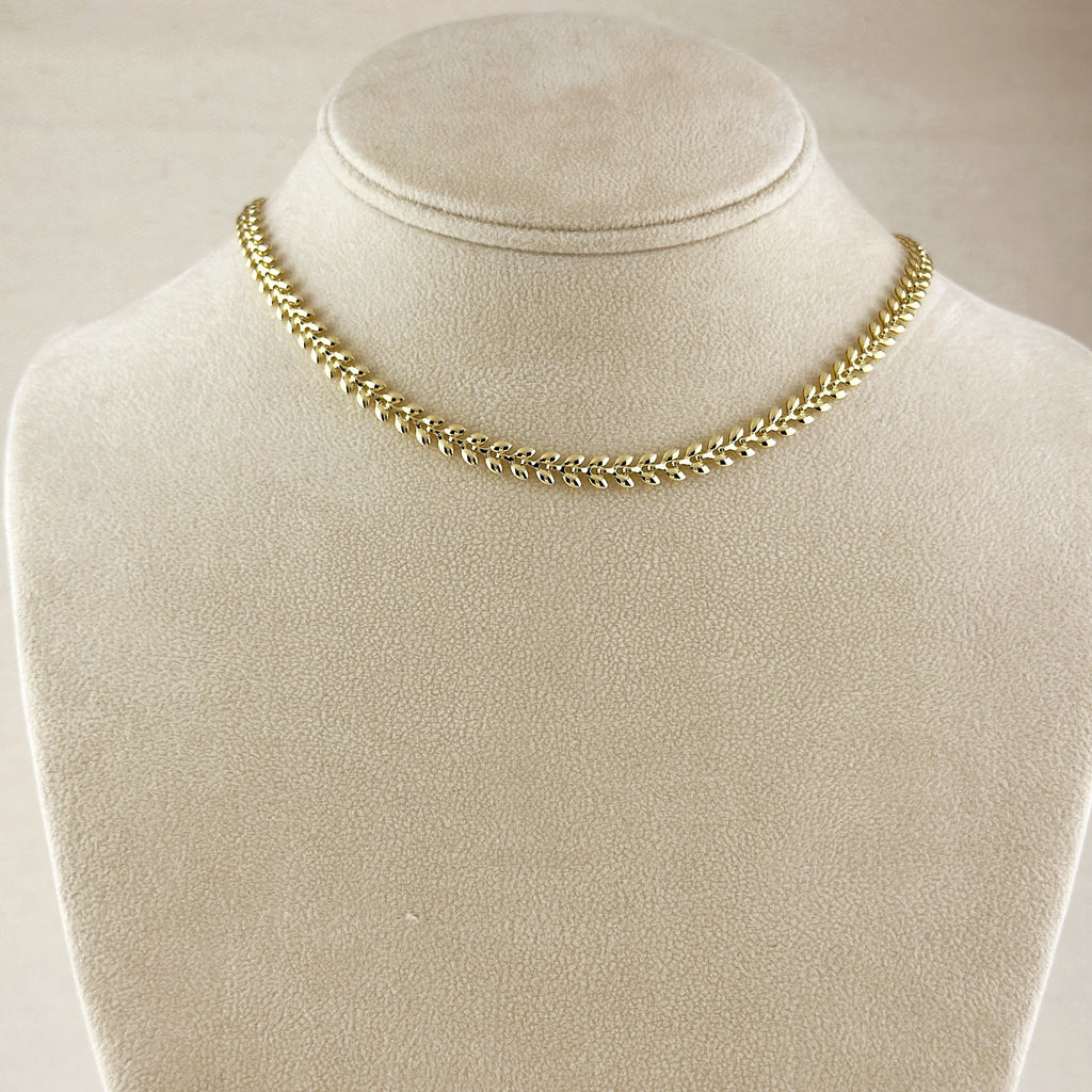 Mondsee 18k Gold Filled Leaf Choker Necklace | 18k Gold Filled Jewelry