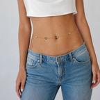 18k Gold Filled Flower CZ Belly Chain