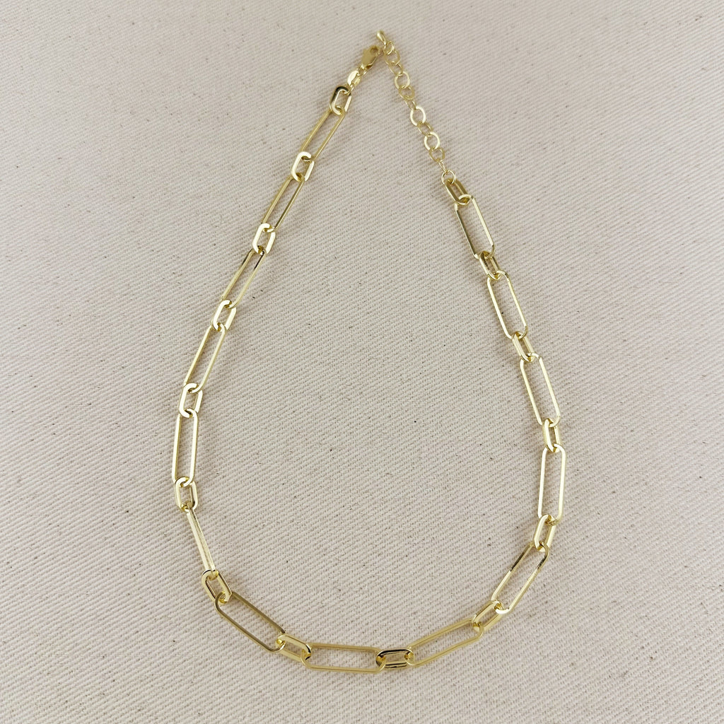 Mondsee 18k Gold Filled Oversized Paperclip Necklace | 18k Gold Filled Jewelry