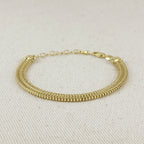 18K Gold Filled 6mm Square Snake Chain Bracelet