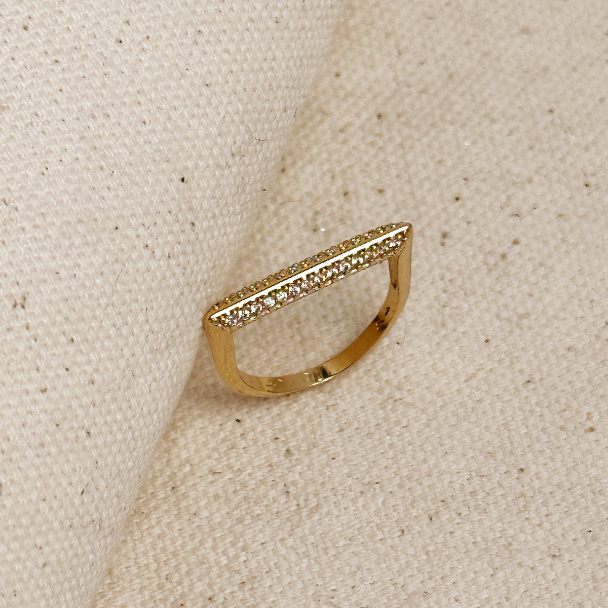 18k Gold Filled Thin Line CZ Ring by Mondsee Jewelry