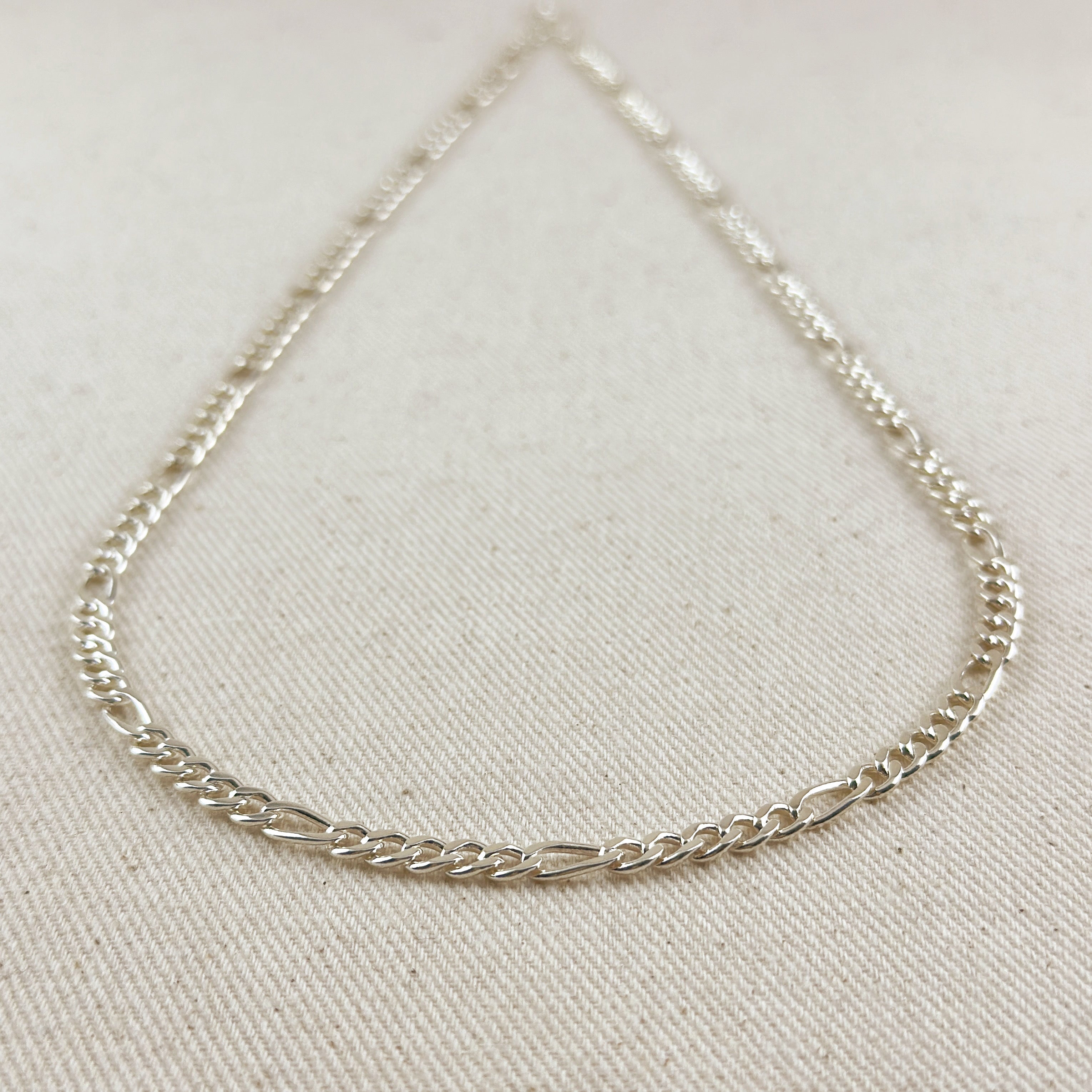 Mondsee Sterling Silver Figaro 5x1 Chain 4.8mm | 18k Gold Filled Jewelry