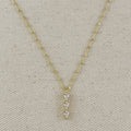 18k Gold Filled Triple CZ Drop Necklace