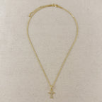 18k Gold Filled CZ Cross Necklace