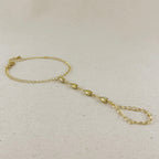 18k Gold Filled Ellipse Opal Hand Chain