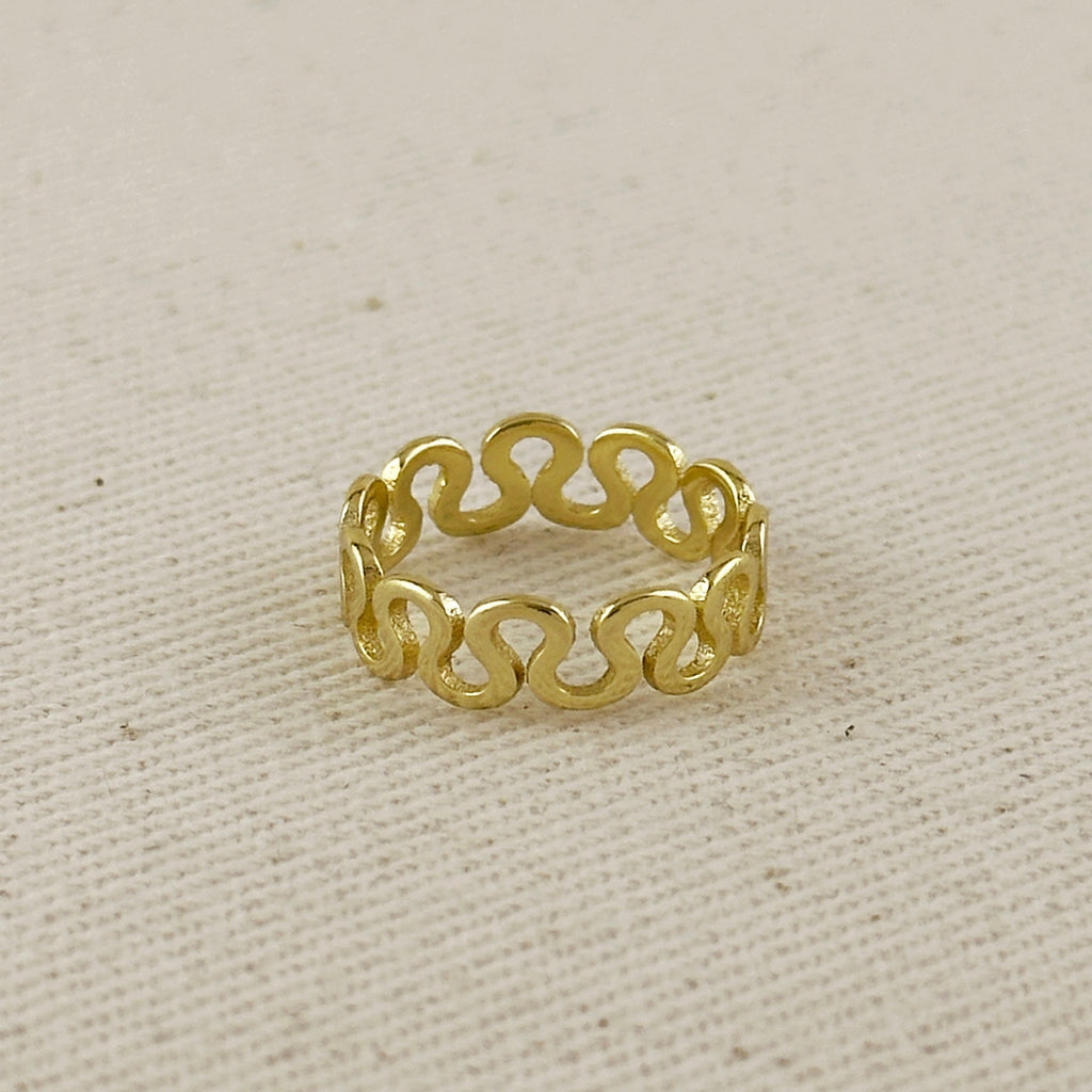 18k Gold Filled Short Wave Ring