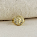 18k Gold Filled Saint Benedict Signet Ring