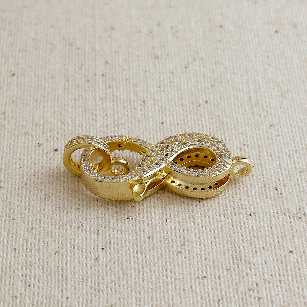 18k Gold Filled CZ Infinity Clasp