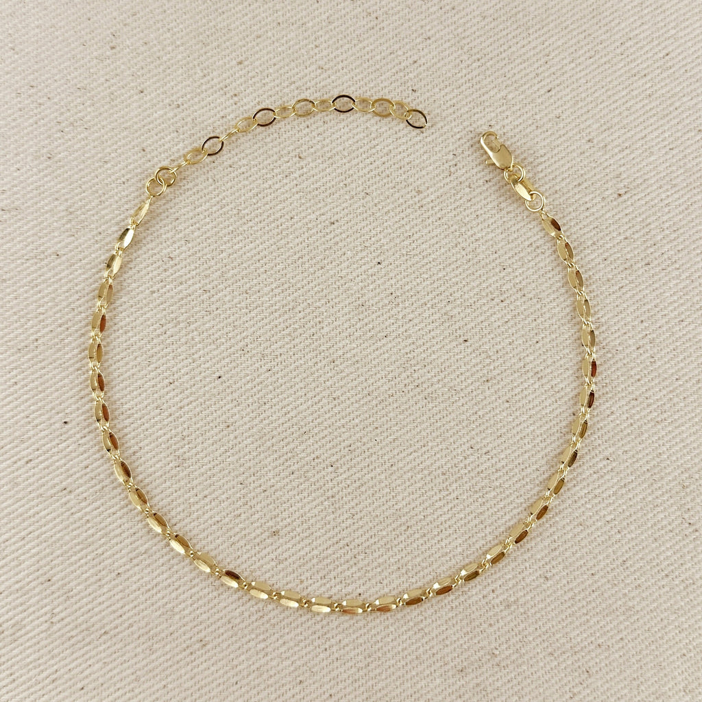 Mondsee 18k Gold Filled Detailed Chain Anklet | 18k Gold Filled Jewelry