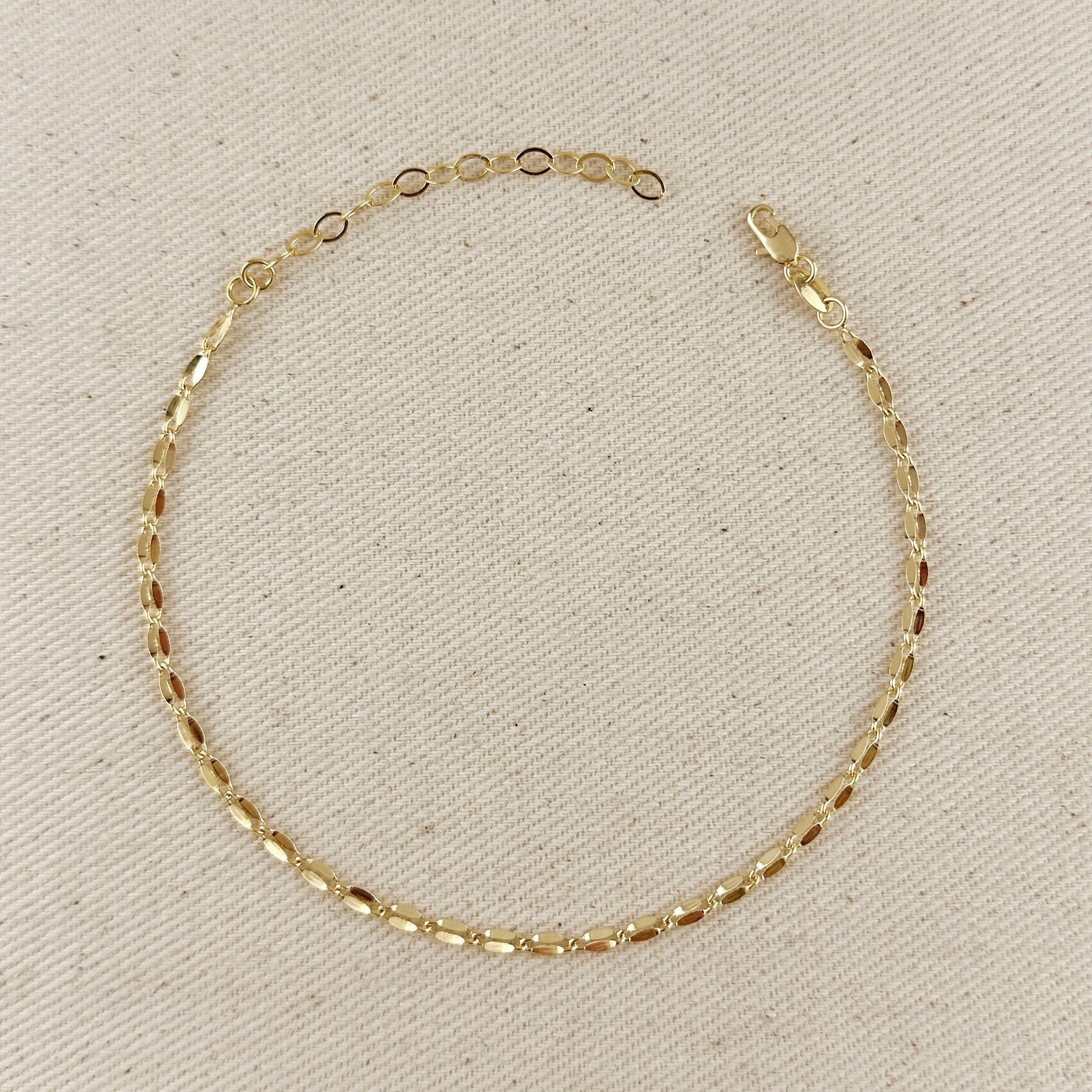 Mondsee 18k Gold Filled Detailed Chain Anklet | 18k Gold Filled Jewelry