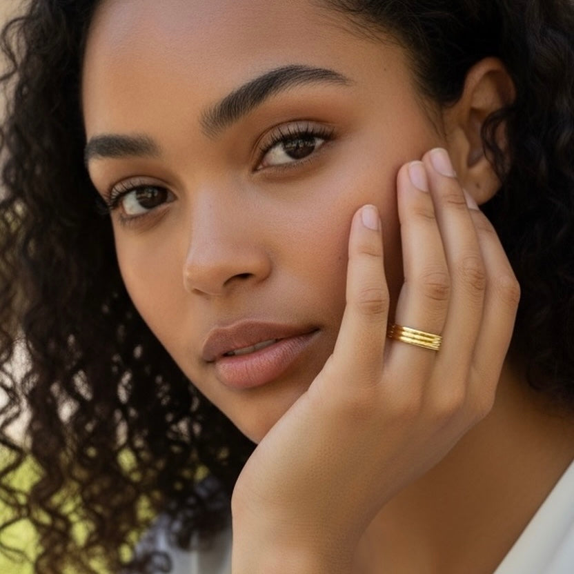 Mondsee 18K Gold Filled Triple Groove Band Ring | 18k Gold Filled Jewelry