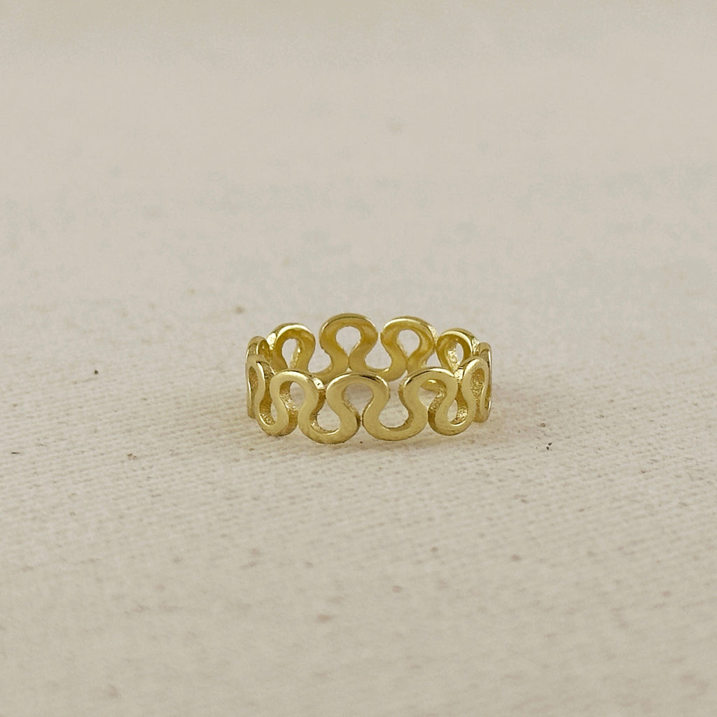 18k Gold Filled Short Wave Ring
