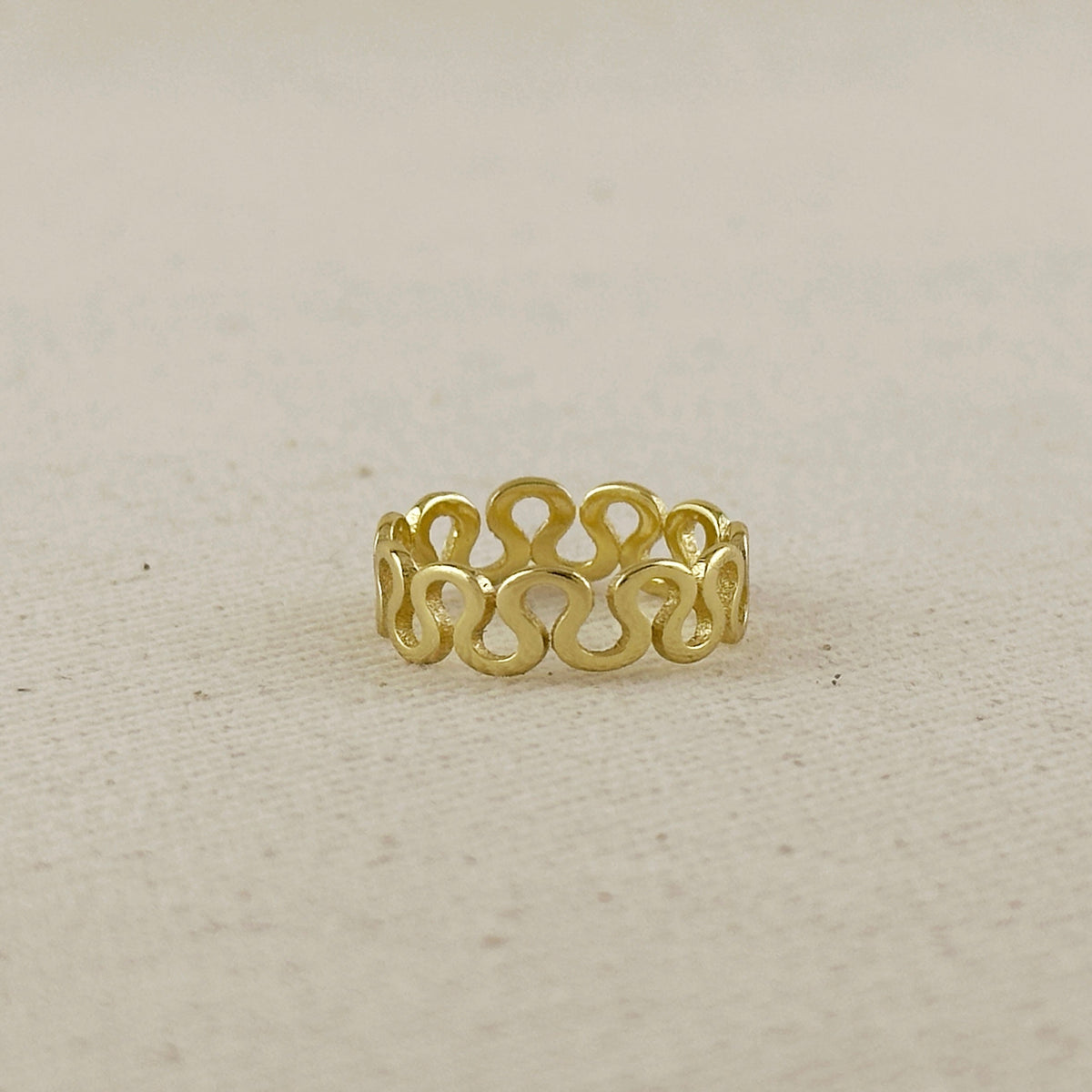 18k Gold Filled Short Wave Ring