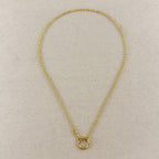 18k Gold Filled Rolo Chain With Round Clicker Clasp Necklace