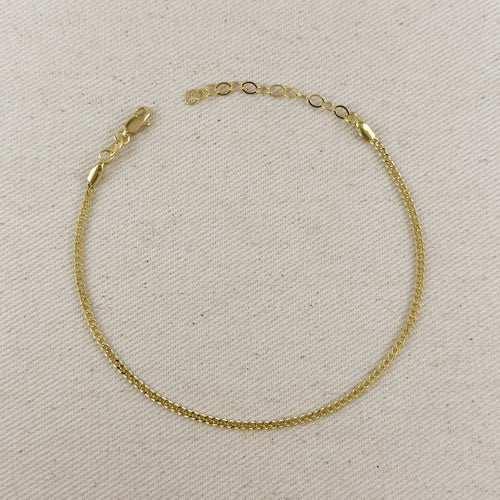Mondsee 18k Gold Filled 2.0mm thickness Cuban Anklet | 18k Gold Filled Jewelry