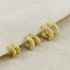 18k Gold Filled Textured Clicker Hoop Earrings