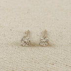 .925 Sterling Silver Rhodium Plated 1.0ct Moissanite Stud Earrings