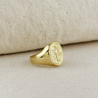 18k Gold Filled Saint Benedict Signet Ring