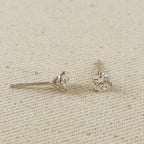 .925 Sterling Silver Rhodium Plated 1.0ct Moissanite Stud Earrings