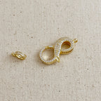 18k Gold Filled CZ Infinity Clasp