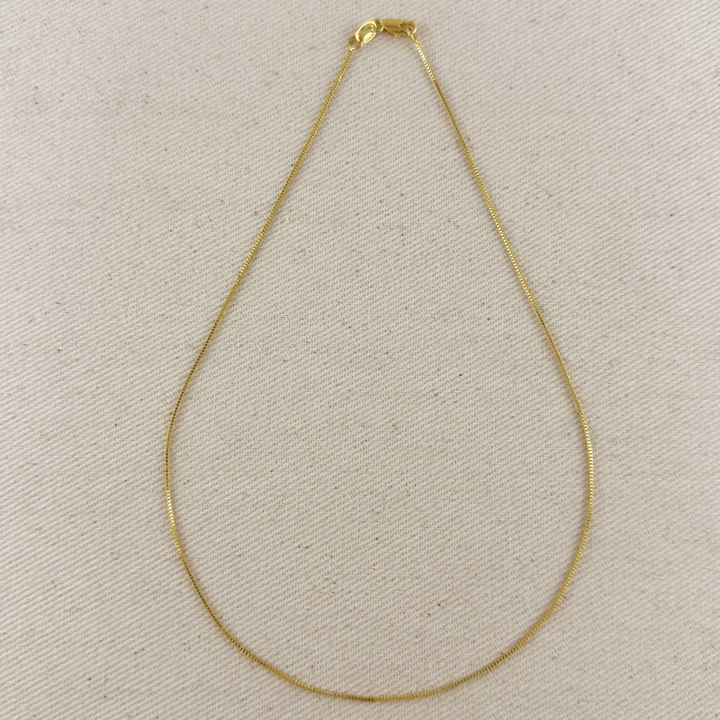 Mondsee 18k Gold Filled Thin Box Chain 0.85mm | 18k Gold Filled Jewelry