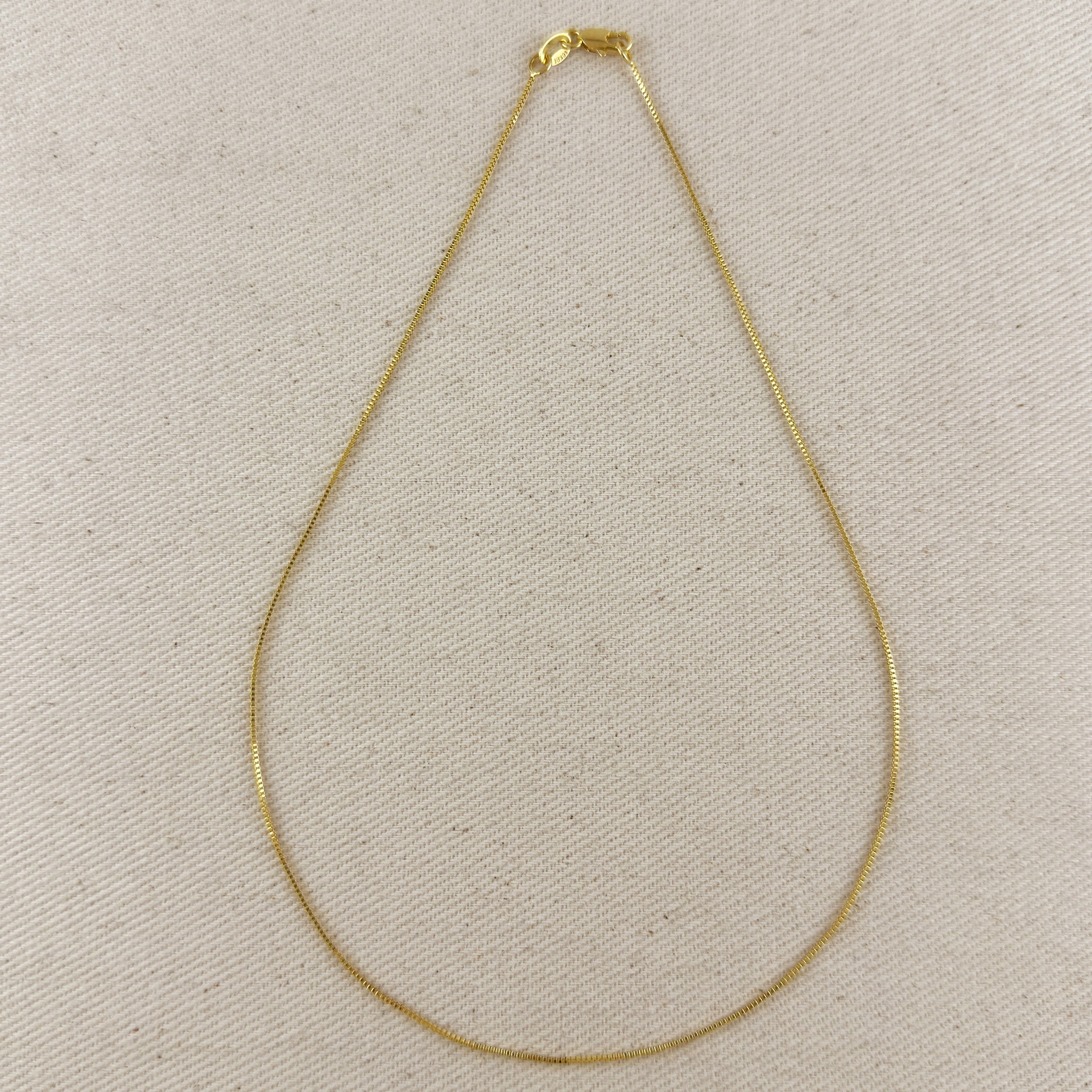 Mondsee 18k Gold Filled Thin Box Chain 0.85mm | 18k Gold Filled Jewelry