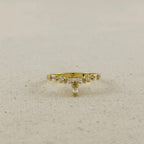 18k Gold Filled  Mixed CZ Y Ring