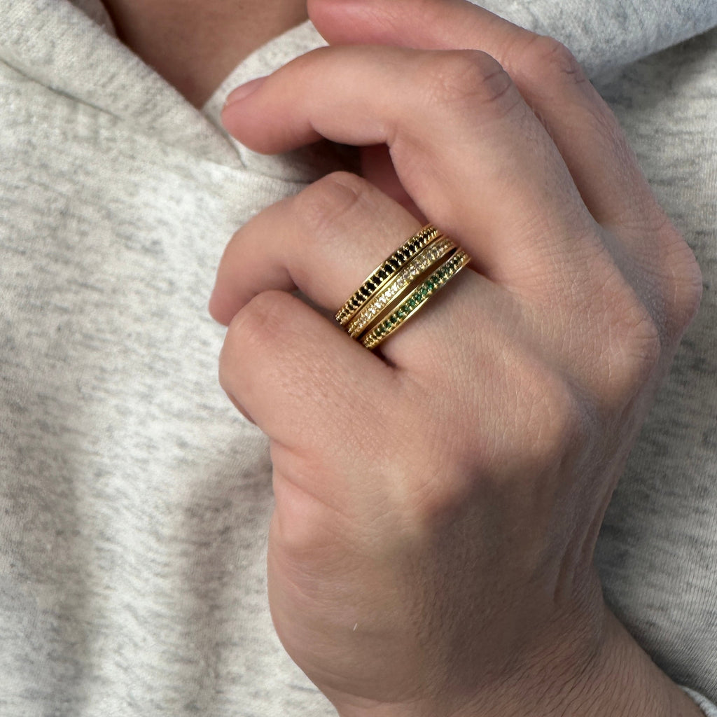 Mondsee 18k Gold Filled Eternity CZ Band Ring | 18k Gold Filled Jewelry