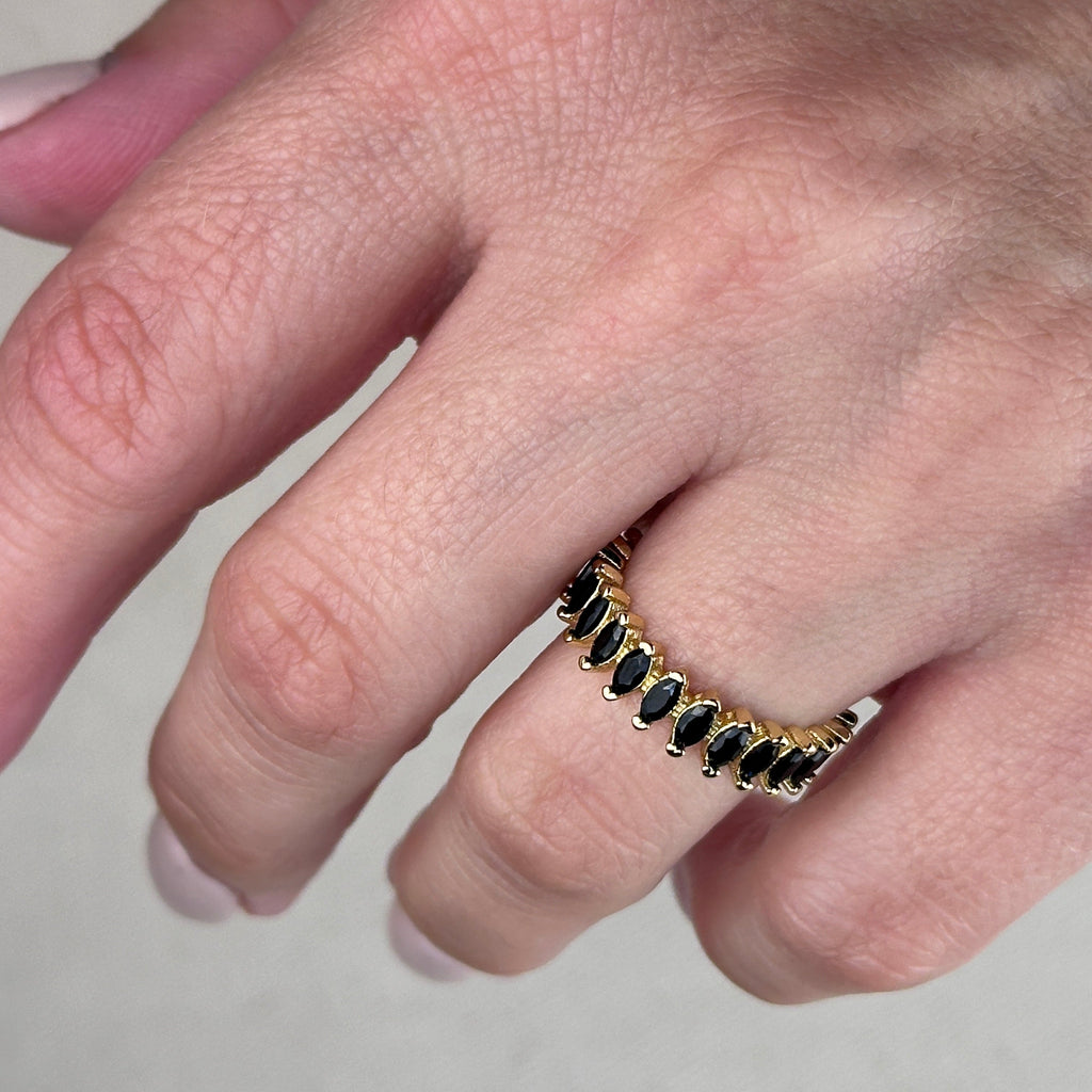 Mondsee 18k Gold Filled Marquise Eternity Band Ring | 18k Gold Filled Jewelry