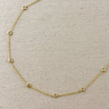 18k Gold Filled CZ Bezel Detailed Belly Chain
