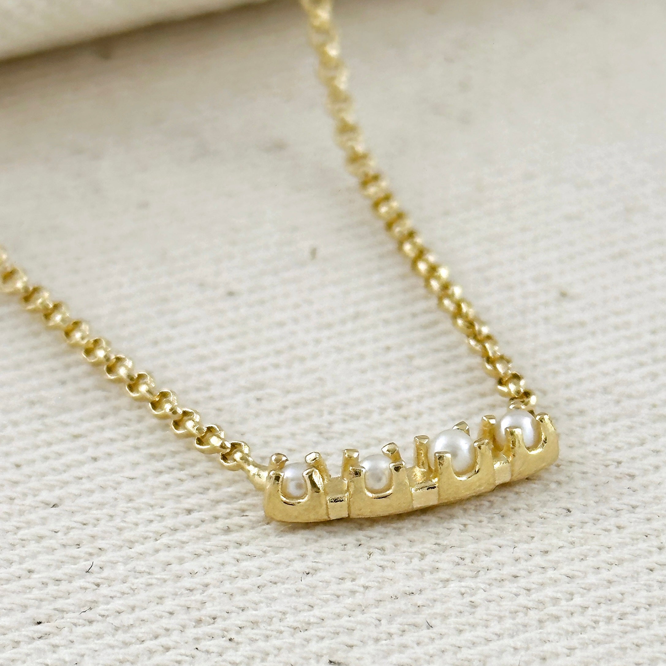 Mondsee 18k Gold Filled Fresh Water Pearl Bar Necklace | 18k Gold Filled Jewelry